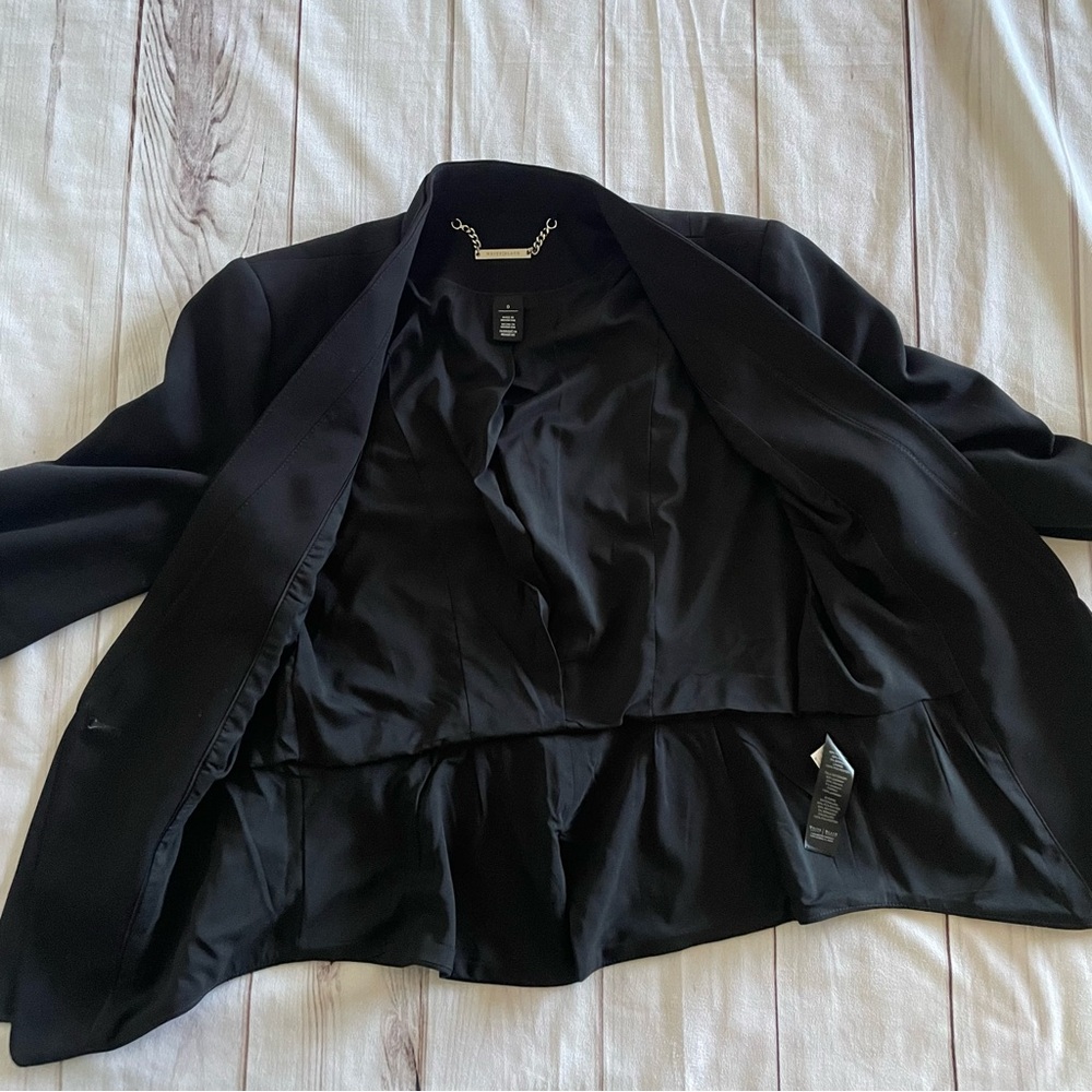 WHBM Blazer Women’s XS Black Long Sleeve One Button Career Gorpcore Office Chic - Picture 11 of 16